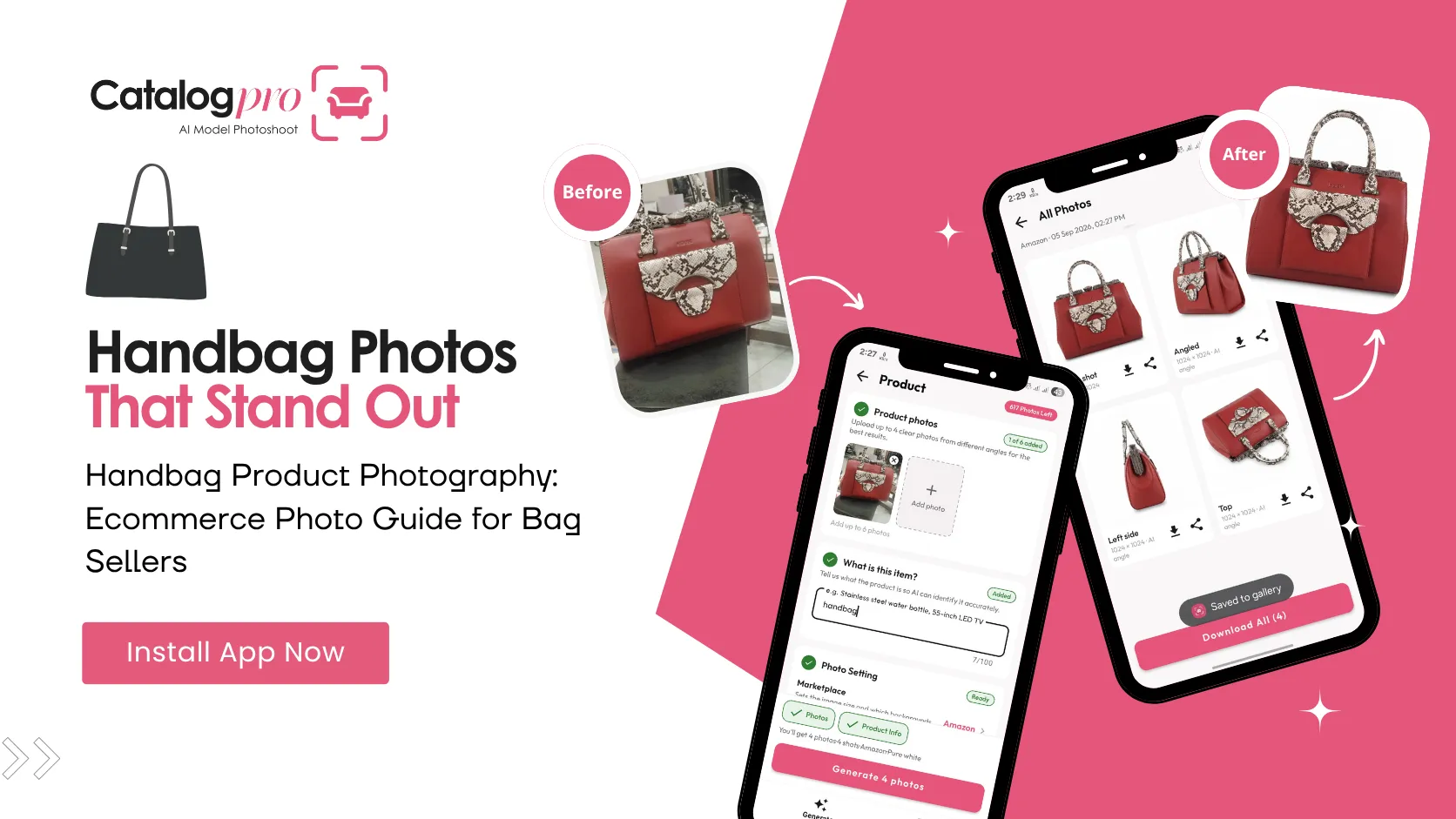 Handbag product photography guide