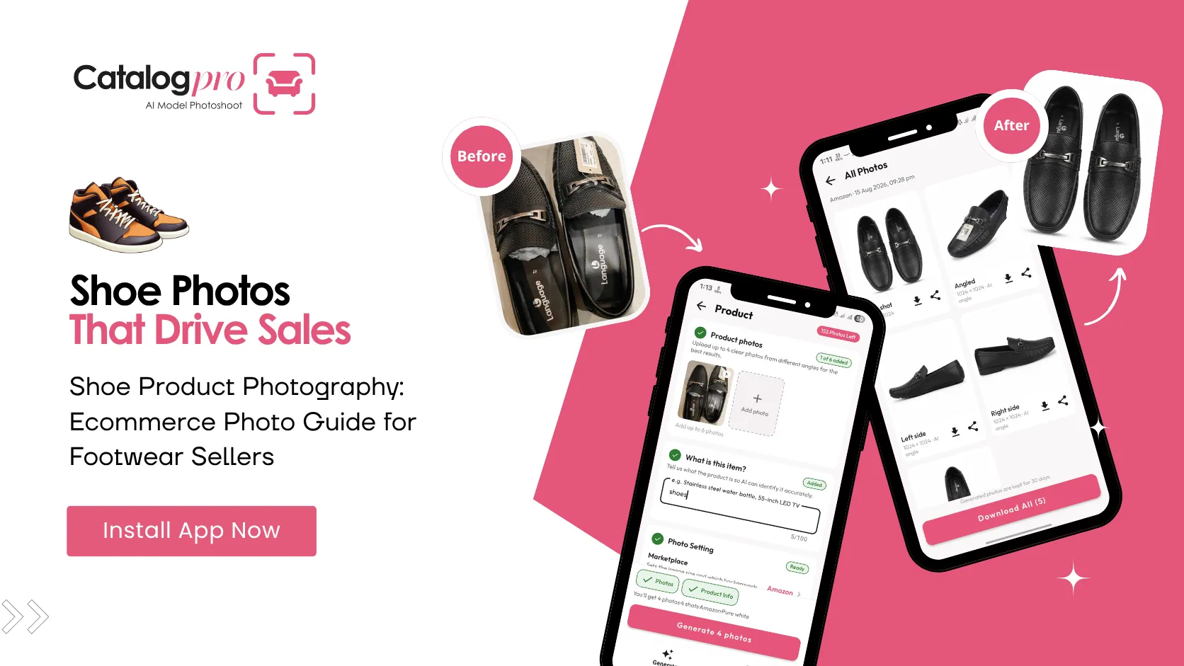 Shoe product photography guide