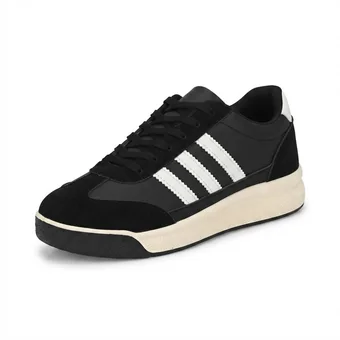 Sport shoe product photo, top-down angle